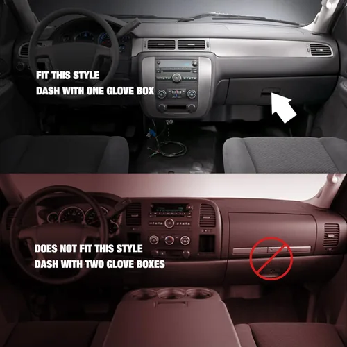 Miniatura 2 de Alfombrilla para salpicadero compatible con Chevy Tahoe Suburban Denali Avalanche 07-14, GMC Yukon/XL, Chevy Silverado 07-13, GMC Sierra sin altavoz
