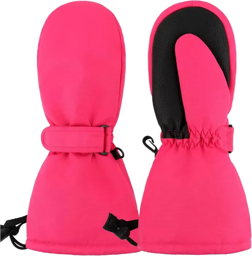 Miniatura 8 de Duoyeree Guantes impermeables para niños y niñas, con forro polar, para invierno, nieve, esquí, aislamiento grueso para clima frío