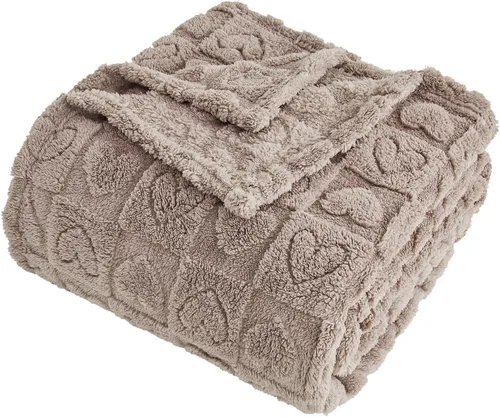 Miniatura 10 de FY FIBER HOUSE - Mantas con diseño de corazón a cuadros, mantas suaves y cálidas para regalos para amantes, madres, padres, lavables y ligeras