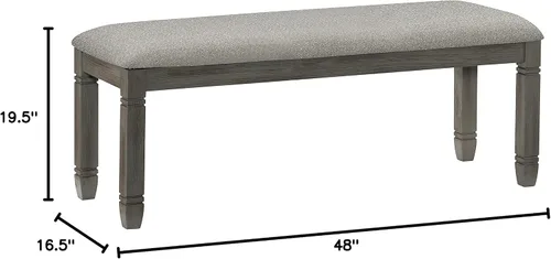 Miniatura 7 de Lexicon Saratoga - Banco de comedor, gris antiguo