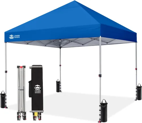 CROWN SHADES Toldo desplegable de 8 x 8 pulgadas, tienda de campaña de playa con instalación CenterLok de un empuje, parasol fácil para exteriores,
