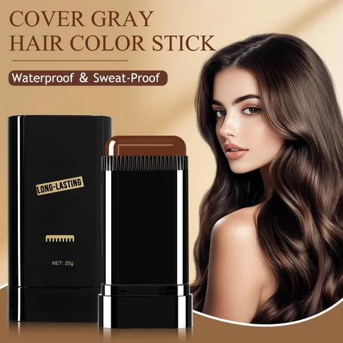 Miniatura 3 de Barra de color para el cabello, resistente al agua y al sudor, lápiz de tinte para el cabello, toques de color portátiles con peine, barras de 02#