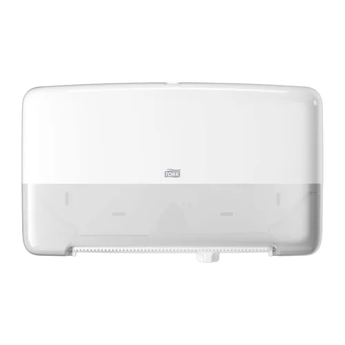Miniatura 10 de Tork Twin Mini Jumbo - Dispensador de rollos de papel higiénico, color blanco, T2 + recarga, rollo de papel higiénico mini jumbo (12 x 1075 hojas)