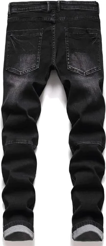Miniatura 2 de AITITIA Jeans elásticos de ajuste regular rasgados para hombre