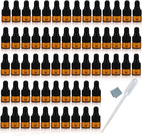 Miniatura 6 de Elfenstall- Mini Empty 15pcs 1ml (1/4 Dram) Clear Glass Bottle with Glass Eye Dropper Vial Small for Essential Oil Sample