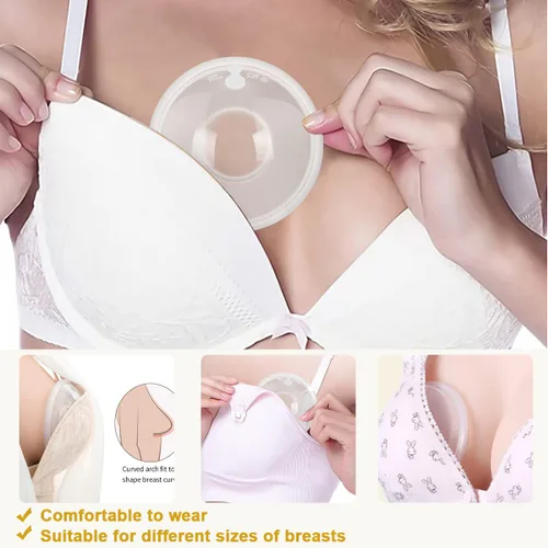 Miniatura 5 de ¡Nuevo modelo with tapones! 2 unidades de conchas de pecho, recolector de leche, tazas de lactancia portátiles, protege los pezones doloridos