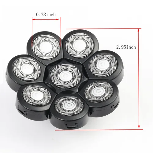 Miniatura 7 de Cabezal de repuesto para afeitadora eléctrica, 8 cabezales para hombres calvos, compatible con húmedo y seco, impermeable, 8D black3