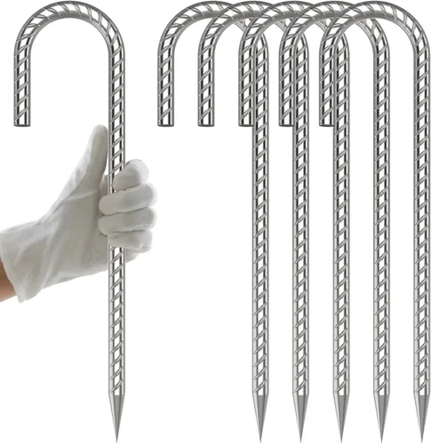 Miniatura 15 de AAGUT Juego de 8 estacas para trampolín de 16 pulgadas, kit de anclaje de amarre para trampolín de 3/8 pulgadas, resistente al viento, accesorios