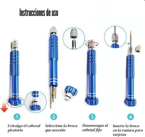 Miniatura 7 de PTSLKHN S2 - Destornillador pequeño multifuncional 5 en 1, kit de destornilladores magnéticos de acero para lentes, gafas de sol, electrónica