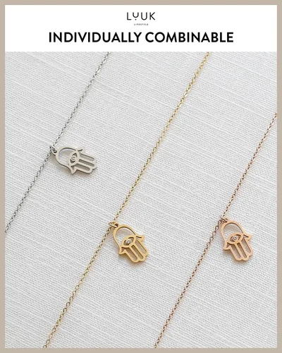Miniatura 6 de LUUK LIFESTYLE Collares de acero inoxidable para mujer con colgante, tarjeta de joyería de moda con frase de felicidad, amuleto de la suerte, regalo