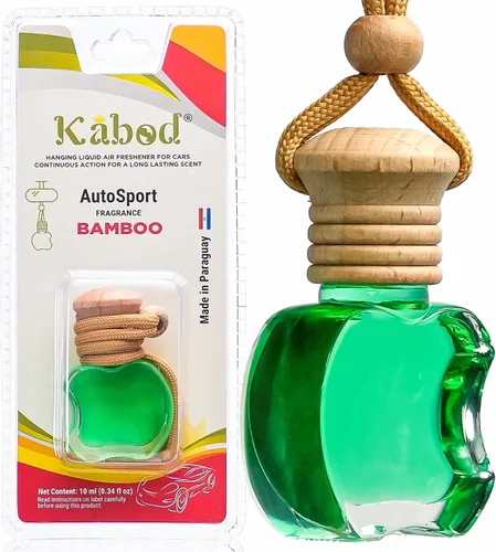 Ambientador para coche colgante de bambú Kabod | Difusor de aceites esenciales | Aroma verde limpio | Neutralizador de olores natural | Fragancia de