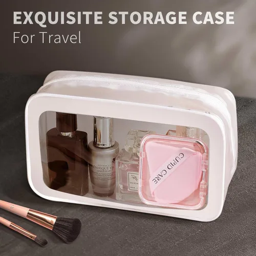 Miniatura 6 de 6 piezas de esponja en triángulo con 2 estuches de viaje, esponjas de polvo fijador para la cara, esponja de maquillaje de terciopelo para polvo