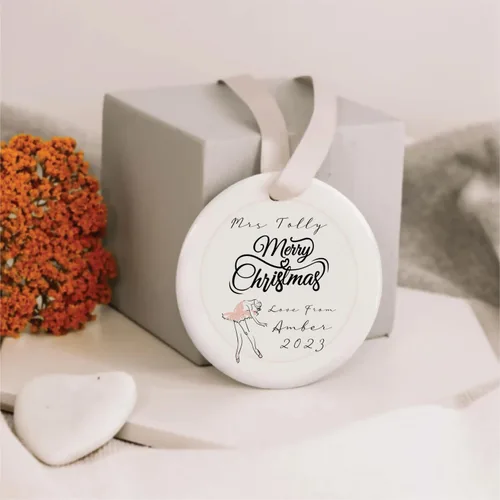 Miniatura 4 de Adorno con nombre personalizado, bailarina de ballet de Navidad, adorno personalizado para amantes del ballet, adornos de Navidad de ballerina