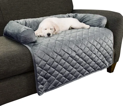 Miniatura 9 de Funda para sofá para perros - Protector de muebles para mascotas de 35x35 con refuerzo de espuma de memoria en el cuello, tela acolchada y capa base