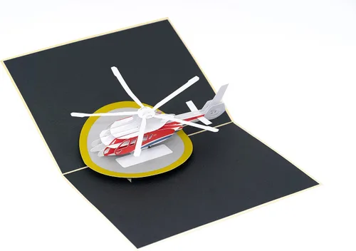 Miniatura 2 de Rykamia Tarjeta desplegable de avión, helicóptero en blanco, avión, despedida, agradecimiento, jubilación, tarjeta de cumpleaños, regalos de piloto