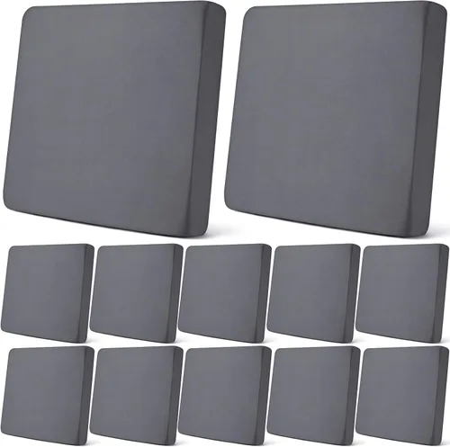 Newwiee Juego de 12 fundas de cojín de repuesto para patio, exteriores, impermeables, elásticas, lavables, individuales, protectores de muebles para