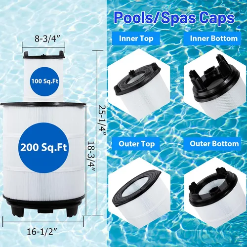 Miniatura 2 de HANXER® System 3 S7M120 Juego de filtros de piscina interior y exterior, repuesto para cartuchos de filtro de piscina SR300, 25021-0200S