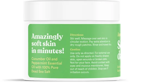 Miniatura 3 de El mejor exfoliante corporal orgánico, 100 % sal pura del mar muerto, ultrahidratante y humectante con Jojoba para suavizar la piel, aceites