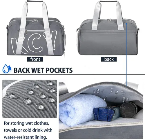 Miniatura 4 de Bolsa de gimnasio deportiva con bolsillo para ropa húmeda y compartimento para zapatos para mujeres y hombres, pequeña bolsa deportiva para yoga