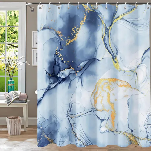 Miniatura 18 de Cortina de ducha, cortinas de eucalipto púrpura para baño, cortinas de baño con hojas en acuarela lavables, impermeables, juego de cortinas de hojas