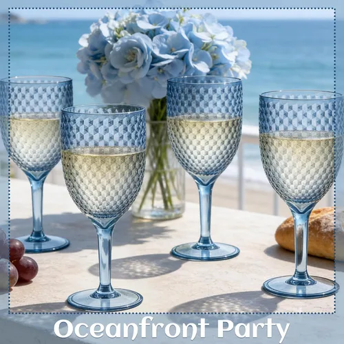 Miniatura 4 de 24PCS Copas de vino azul cristal plástico