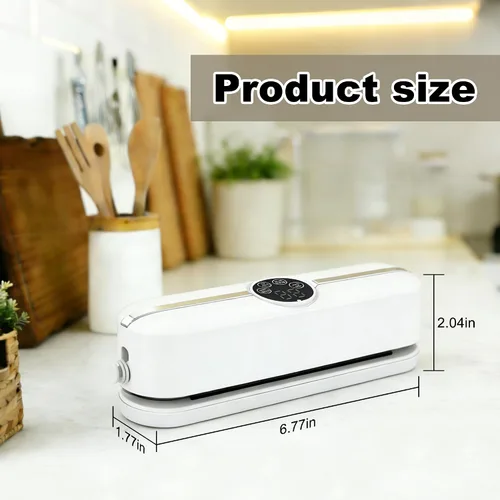 Miniatura 2 de Máquina selladora al vacío de mano 3 en 1 para bolsas y tarros, sellador al vacío de grado alimenticio con 10 bolsas aptas para alimentos, también