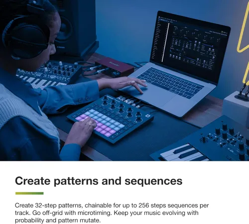 Miniatura 6 de Novation Circuit Tracks: Secuenciador Groovebox con motores de sintetizador, control MIDI y patrones de batería para la creación de música