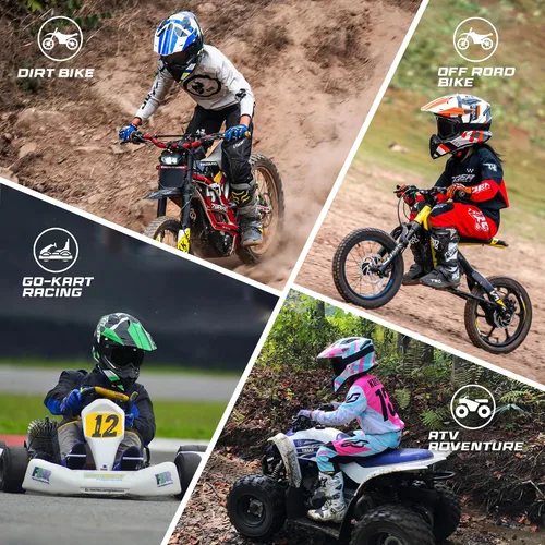 Miniatura 5 de Casco de motocross aprobado por DOT con visera para niños, juego de casco de motocross ATV de cara completa con gafas y guantes, motocicleta