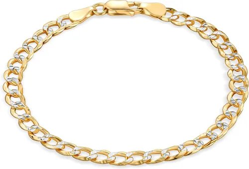 PORI JEWELERS Pulsera de cadena cubana de oro de 18 quilates sobre plata de ley 925 italiana de 0.197 in con corte de diamante macizo para mujeres y