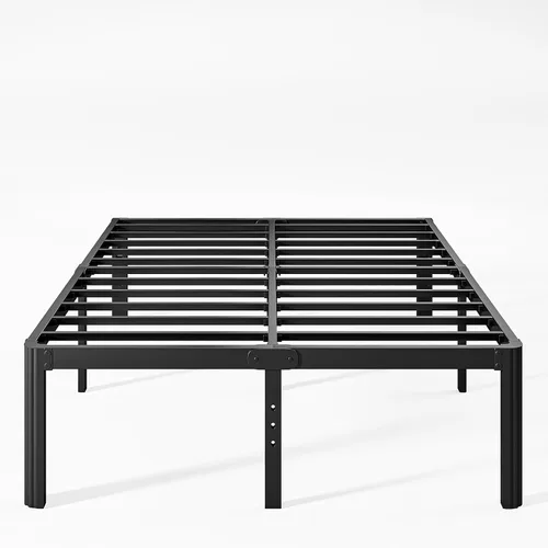 Miniatura 27 de Marco de cama King de metal de 16 pulgadas de alto, no necesita somier, plataforma de marco de cama de tamaño King resistente, sin ruido, fácil