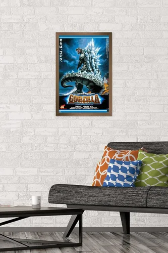 Miniatura 2 de Godzilla: Final Wars - Póster de pared de una hoja, 22.4 pulgadas de largo x 14.7 pulgadas de ancho, versión enmarcada en bronce Versión con marco