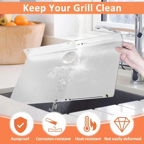 Miniatura 7 de AJinTeby Bandeja de grasa de gas para parrilla de repuesto para quemador Charbroil 3/4, protector térmico de grasa ajustable para Charbroil Gas2coal
