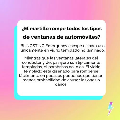 Miniatura 6 de BLINGSTING Martillo de seguridad – Herramienta de escape automotriz de emergencia con rompeventanas, cortador de cinturón de seguridad y correa oro