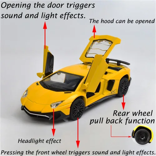 Miniatura 2 de iLooboo Vehículo de juguete coleccionable Lamborghini de aleación con luces y sonido