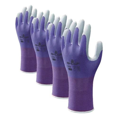Miniatura 8 de SHOWA Atlas 370 Guantes de Trabajo de Uso General con Palma Recubierta de Nitrilo con Forro de Nylon, Negro, Grande (12 Pares)