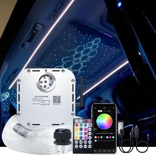 Miniatura 13 de AKEPO Kit de luces de fibra óptica con efecto de estrella de tiro de meteoritos RGBW de 32 W, control de aplicación Bluetooth, 1000 piezas de hebras