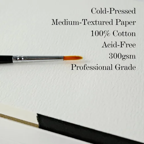 Miniatura 2 de CuppaClip Bloque de Papel de Acuarela de Algodón Puro Libreta de Papel de Arte 300GSM(140LB) Libre de Ácido 20 Hojas Suministros de Arte de Acuarela