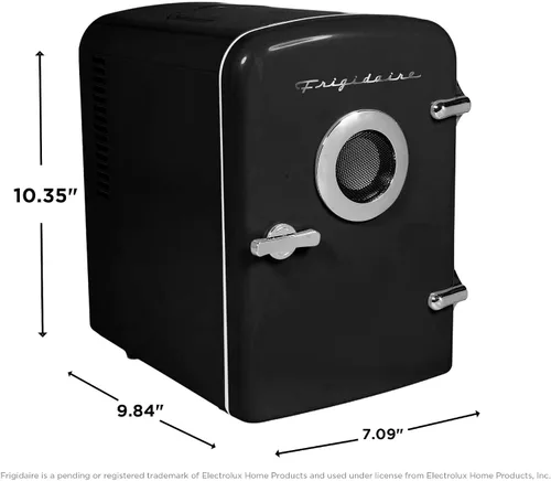 Miniatura 5 de Frigidaire EFMIS151 Mini refrigerador personal portátil compacto para casa y oficina con altavoz incorporado, capacidad de 4L, enfría seis latas