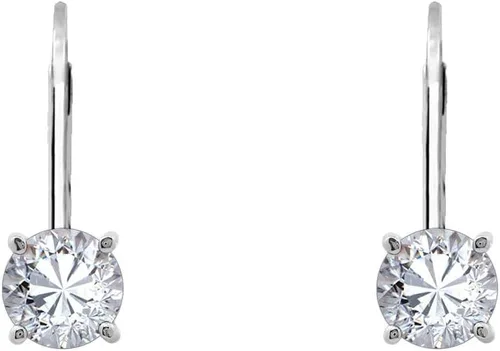 Miniatura 9 de Tienda Collection Platinum-Plated Sterling Silver Infinite Elements Zirconia Leverback Earrings