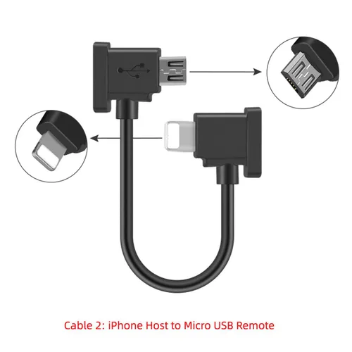 Miniatura 4 de cablecc 3 unids/set controlador remoto cable de datos tipo C y micro y micro USB para Mavic Pro Platinum Mavic Park RC Accesorios