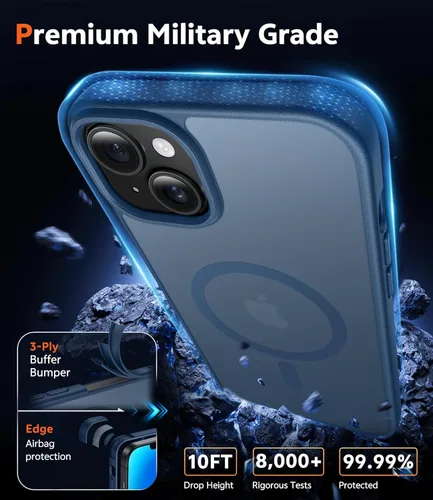 Miniatura 1246 de FNTCASE Funda para iPhone 13 Pro-Max: Fundas magnéticas transparentes compatibles con Magsafe Slim anti amarillamiento protección contra caídas