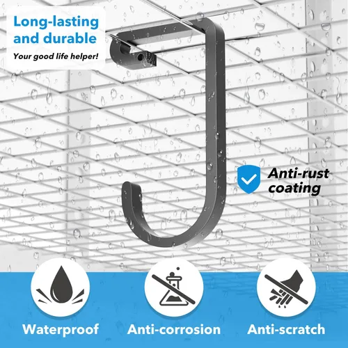 Miniatura 4 de bussdis Ganchos gruesos para bicicleta para portaequipajes de techo: Gancho de almacenamiento superior resistente para bicicleta, soporta 50 libras