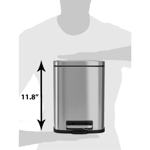 Miniatura 2 de iTouchless SoftStep Cubo de basura de baño con pedal delgado de 1.32 galones con filtro de olor AbsorbX y cubo interior extraíble, a prueba