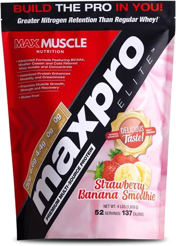 Miniatura 11 de Max Muscle Maxpro Elite - Proteína de suero en polvo, 1.06 oz de proteína, 0.00 oz de azúcar, 0.23 oz de BCAA Proteína aislada de suero filtrada
