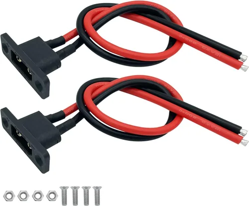 Miniatura 9 de 2 unidades Amass XT60E-M - Conector de batería macho montable, conector de montaje en panel XT60 con cable de 11.8 in para batería RC Lipo FPV