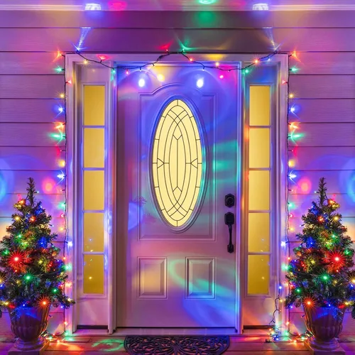 Miniatura 7 de Guirnalda de luces solares de Navidad actualizadas para exteriores, impermeables, paquete de 2 unidades en total de 144 pies, 400 luces LED