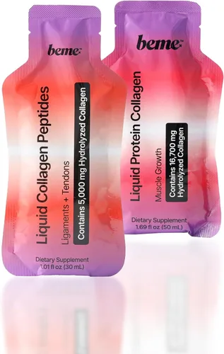 BeMe Performance Recovery Duo - Disparos de proteína líquida para apoyo muscular + 5,000 mg de colágeno TENDOFORTE para la salud del tendón y los