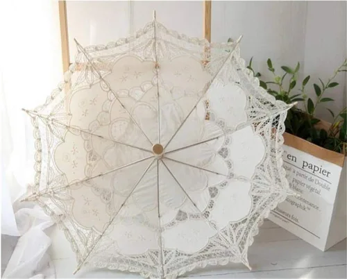 Miniatura 4 de Honeystore Sombrilla de encaje para decoración de novia