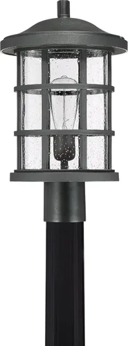 Miniatura 3 de Quoizel CSE9010EK Crusade - Soporte de poste para exteriores, 1 luz, 150 vatios, negro tierra (17 pulgadas de alto x 10 pulgadas de ancho)