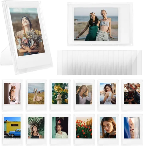Miniatura 9 de Marcos de Fotos Transparentes Esmerilados de 2x3 - Paquete de 8 Marcos de Fotos Pequeños para Película Fujifilm Instax Mini de 3" - para Instax Mini
